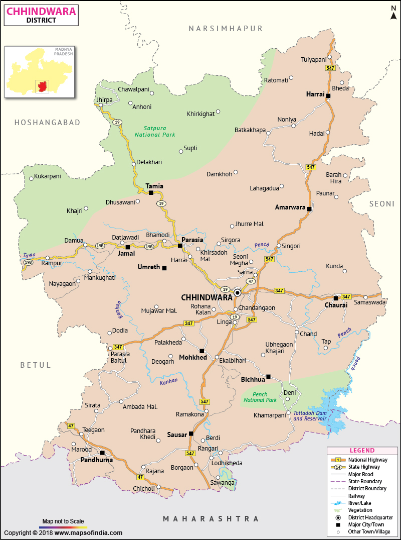 District Map of Chhindwara