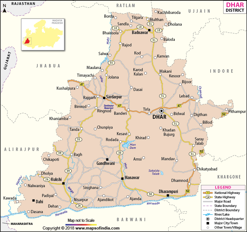 District Map of Dhar