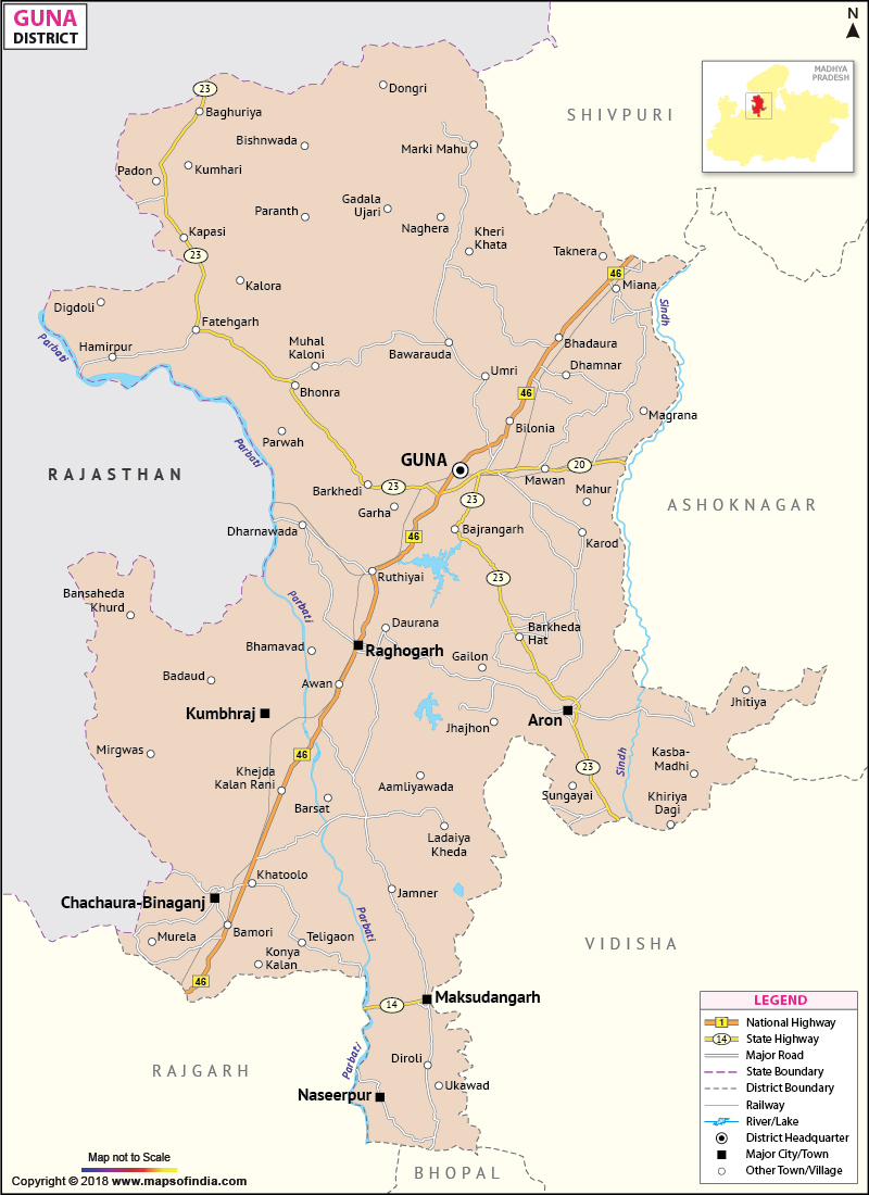 District Map of Guna