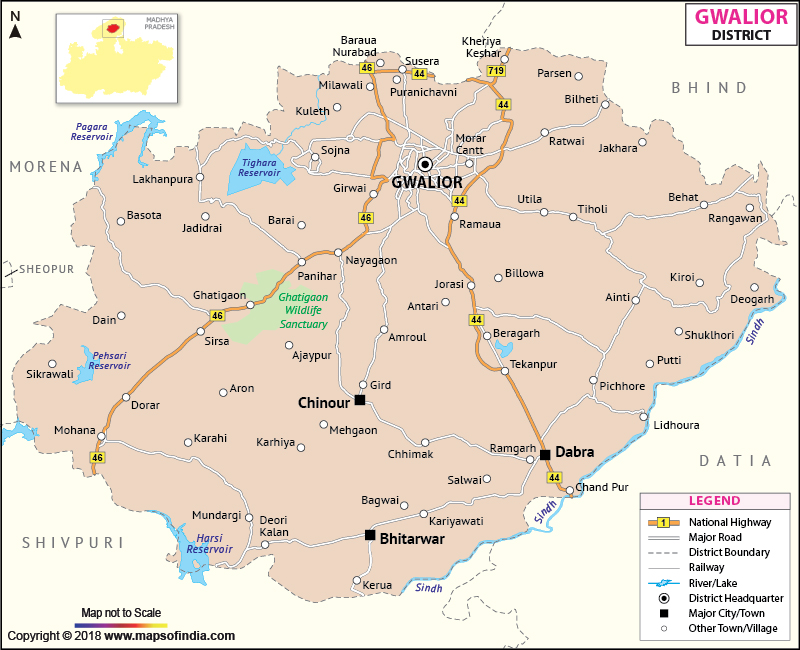 District Map of Gwalior