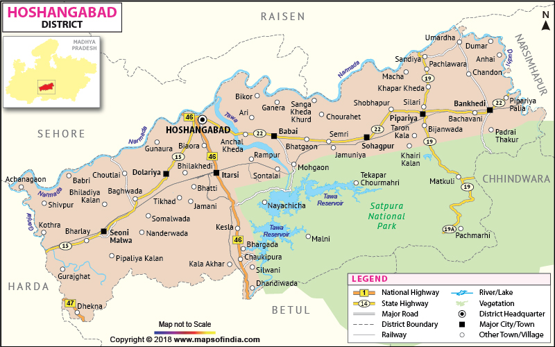 District Map of Hoshangabad