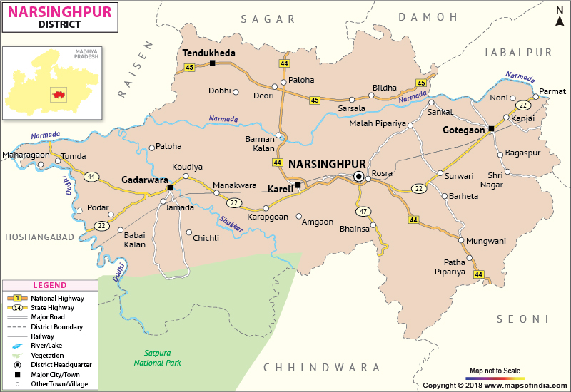 District Map of Narsinghpur
