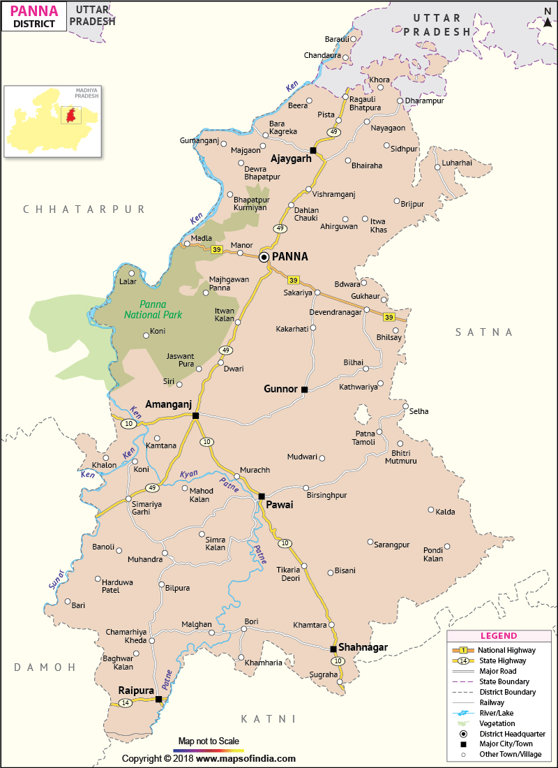 District Map of Panna
