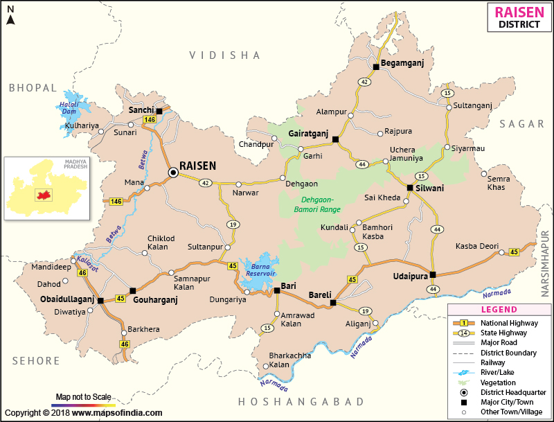District Map of Raisen