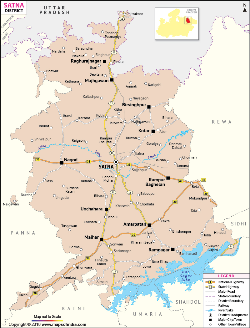 District Map of Satna