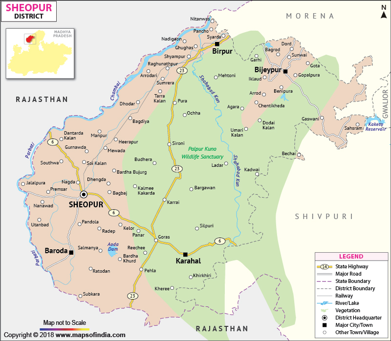 District Map of Sheopur