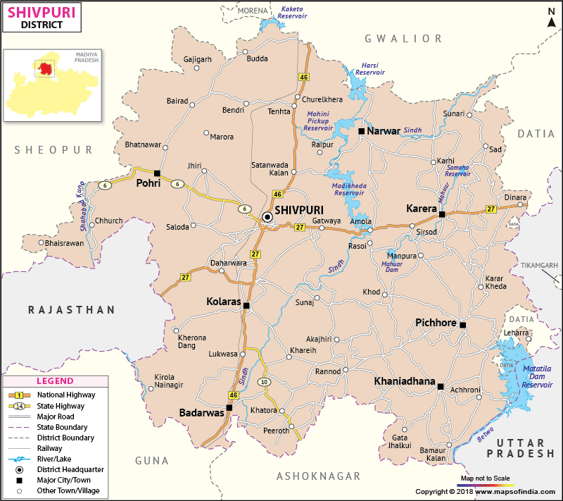 District Map of Shivpuri