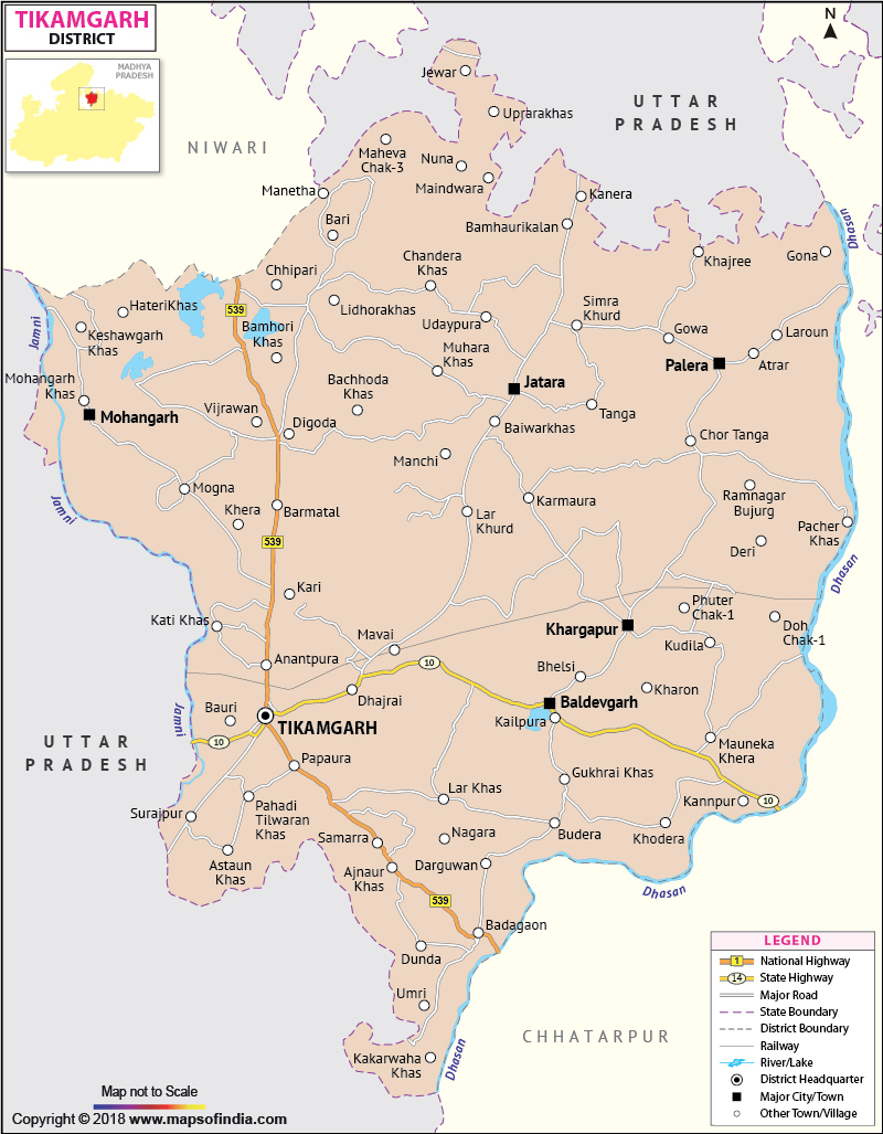 District Map of Tikamgarh