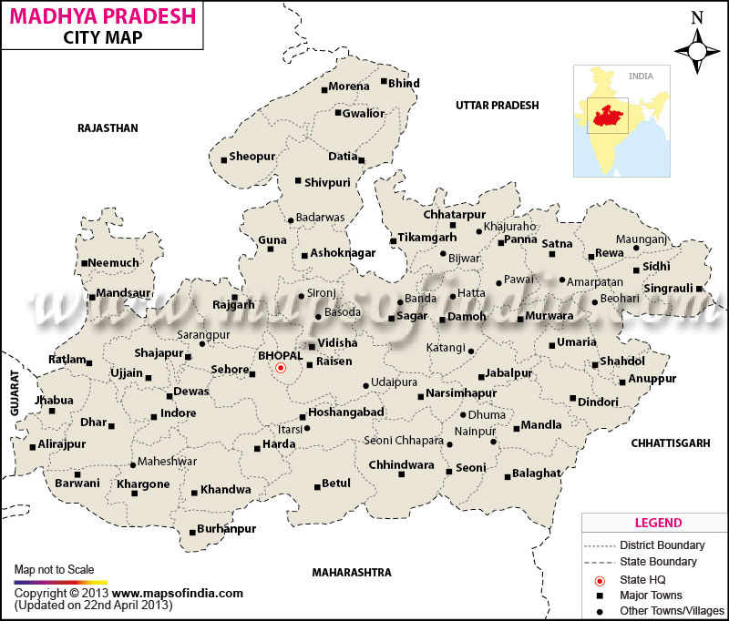 City Map of Madhya Pradesh