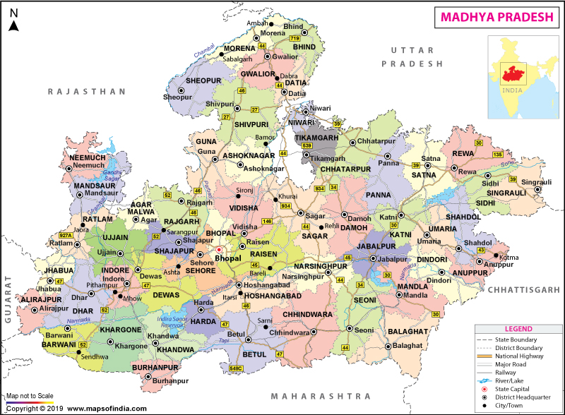 Map of Madhya Pradesh 
