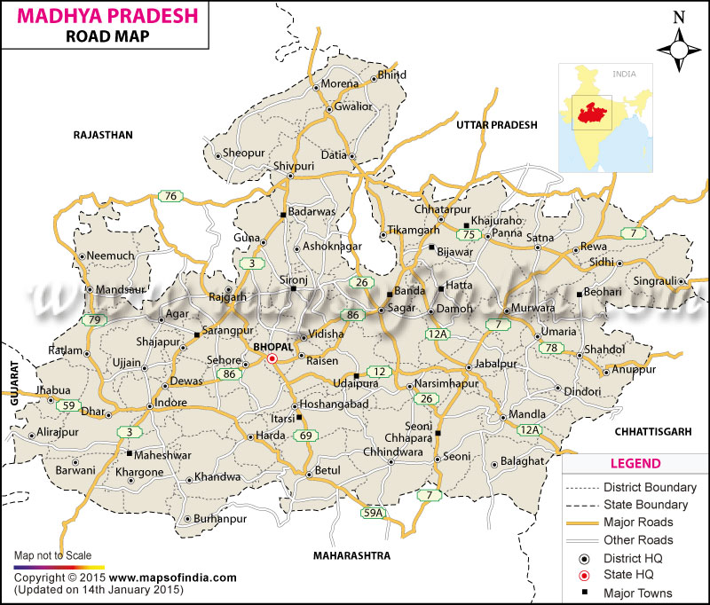 Madhya Pradesh Road Network Map