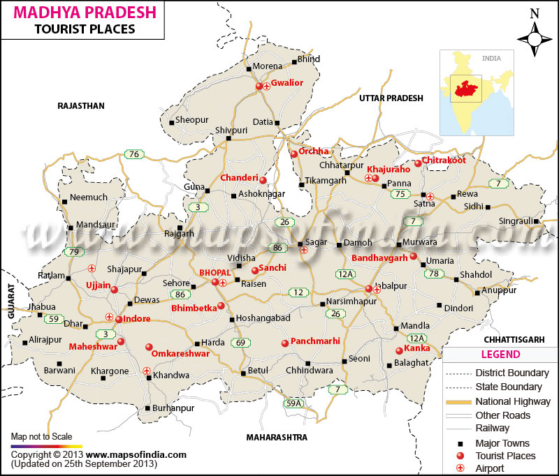 Madhya Pradesh Tourist Map