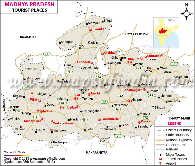 Image result for madhya pradesh tourist map