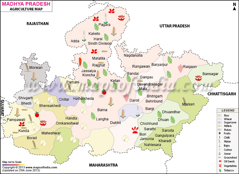 Agriculture Map of Madhya Pradesh