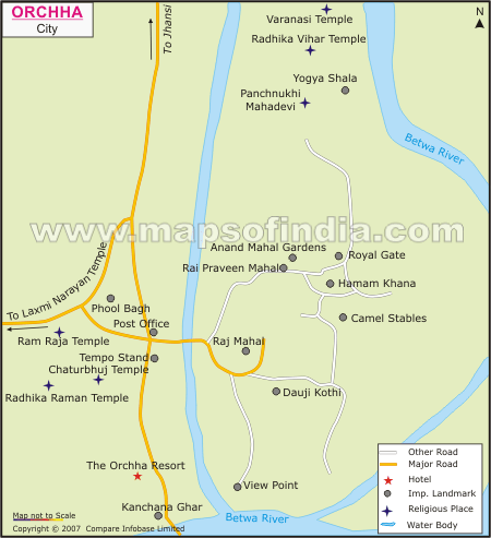 Orachha Location Map
