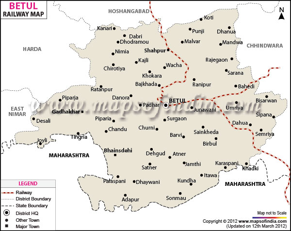 Railway Map of Betul
