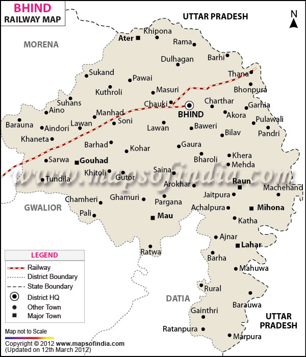 Railway Map of Bhind