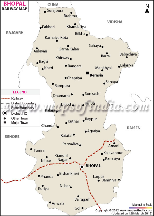 Railway Map of Bhopal