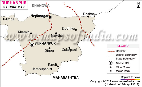 Railway Map of Burhanpur