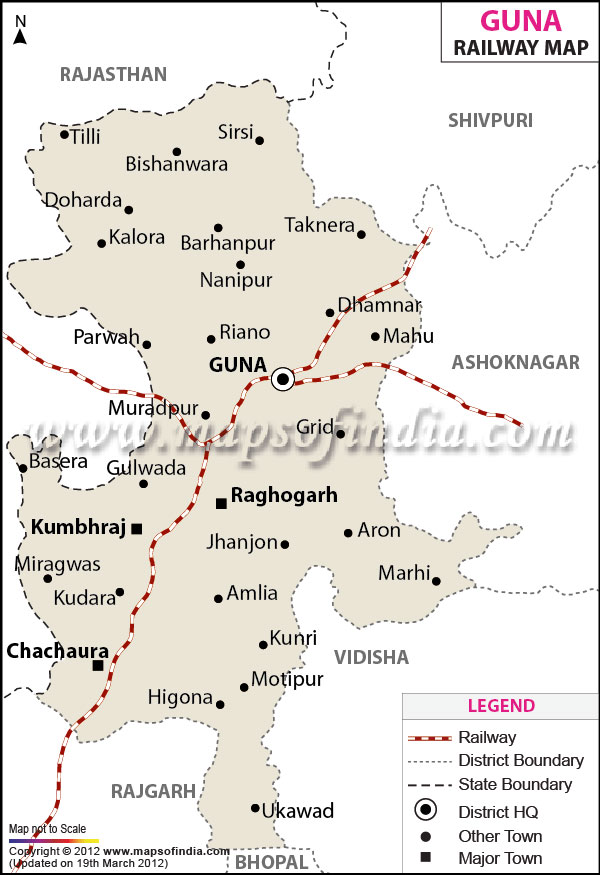 Railway Map of Guna