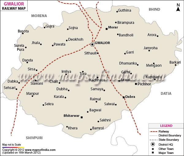 Railway Map of Gwalior