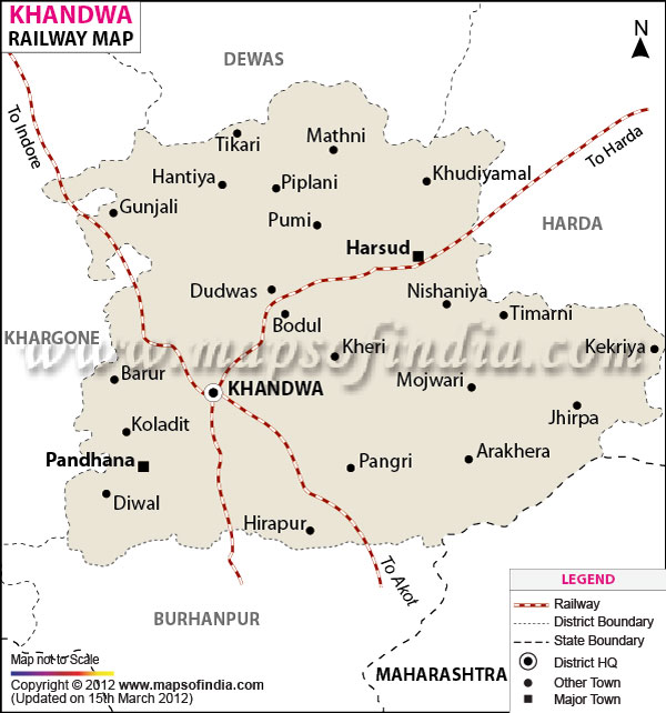 Railway Map of East-Nimar-Map-Khandwa-Map