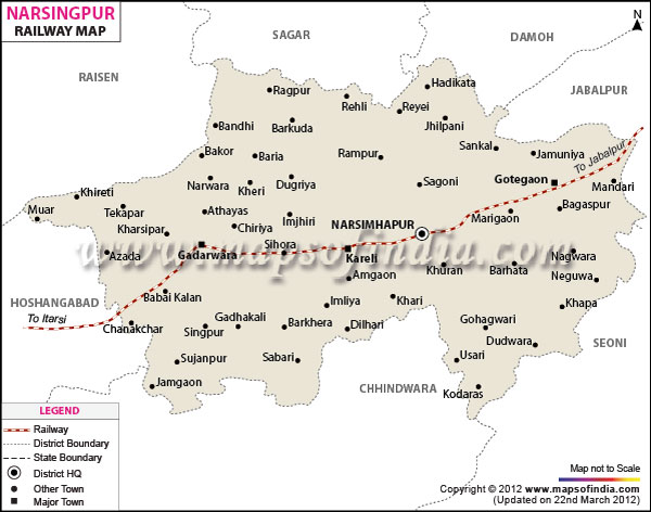 Railway Map of Narsinghpur