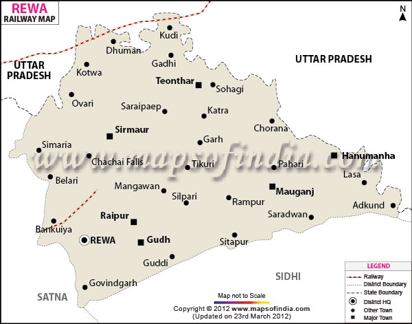 Railway Map of Rewa