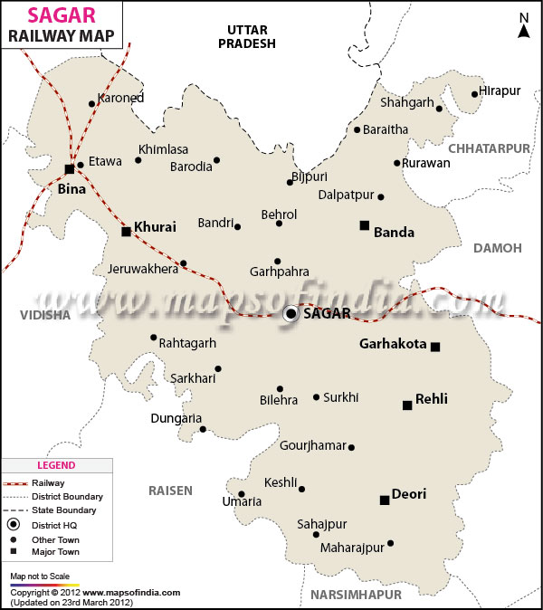 Madhya Pradesh Railway Map Sagar Railway Map