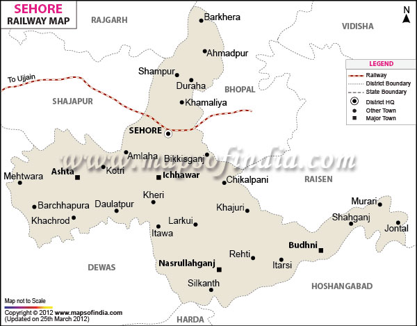 Railway Map of Sehore