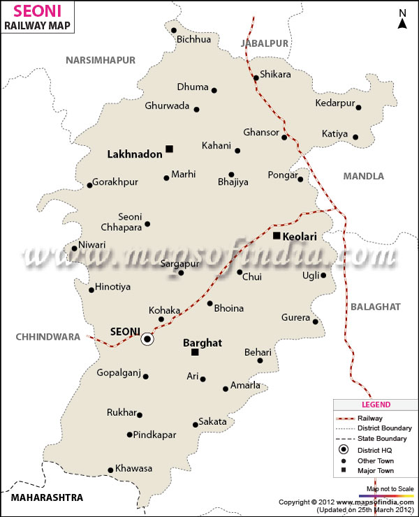 Railway Map of Seoni