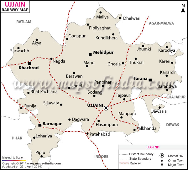 Railway Map of Ujjain