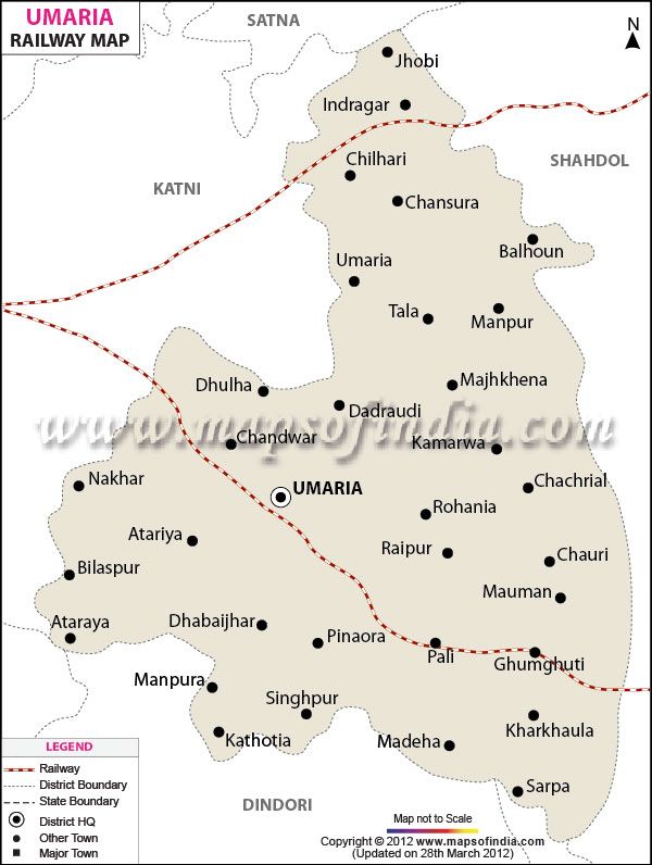 Railway Map of Umaria