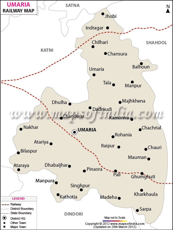 Railway Map of Umaria
