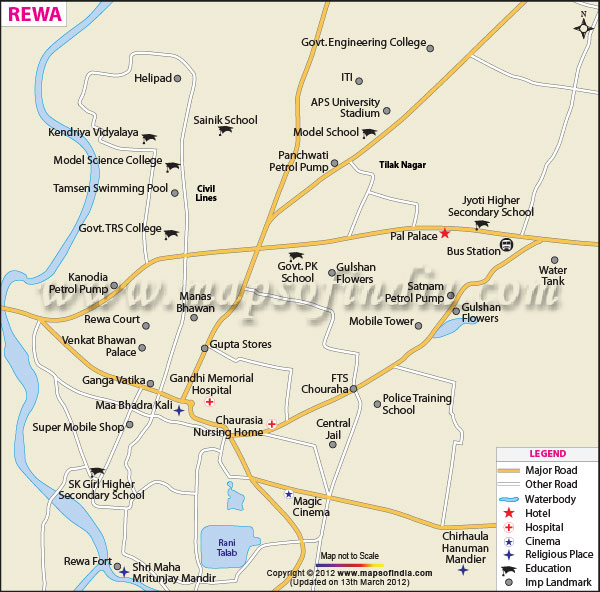 Rewa City Map