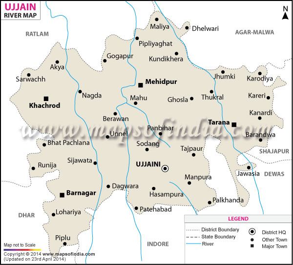 Ujjain In India Map Ujjain River Map