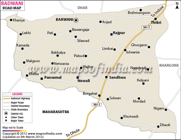 Road Map of Badwani