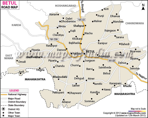 Road Map of Betul