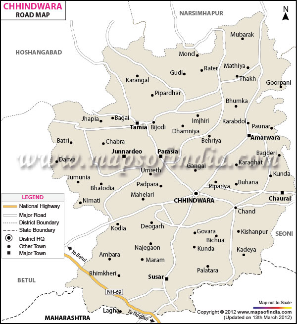 Road Map of Chhindwara