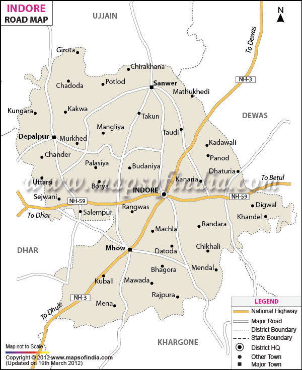 Mahu Naka Indore Map Indore Road Map