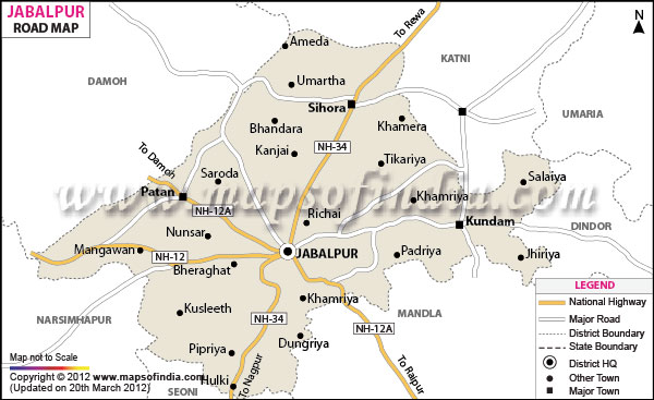 Road Map of Jabalpur