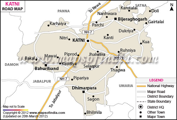 Road Map of Katni