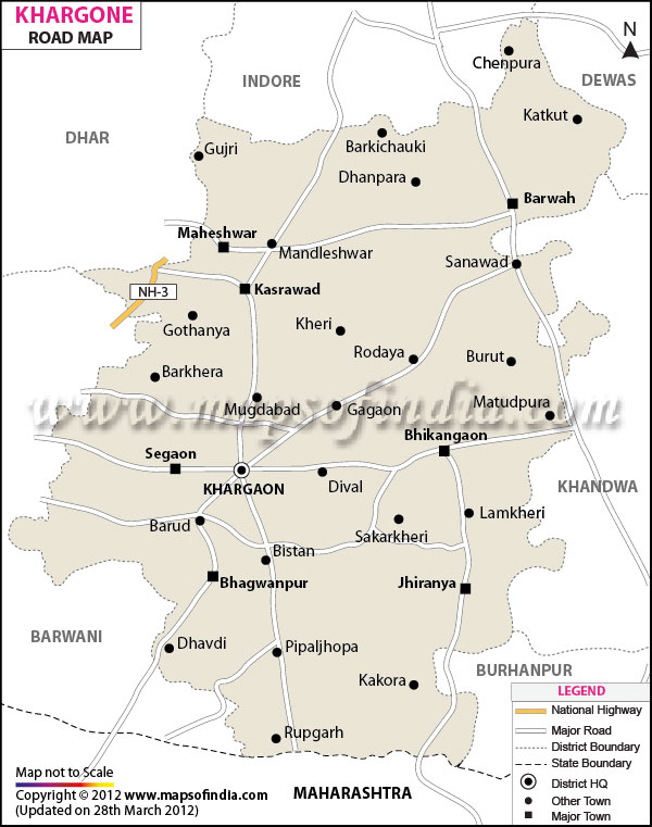 Road Map of Khargone