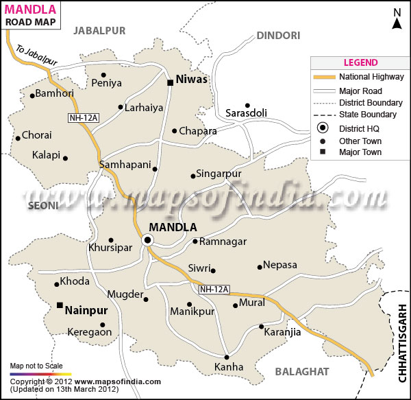 Road Map of Mandla