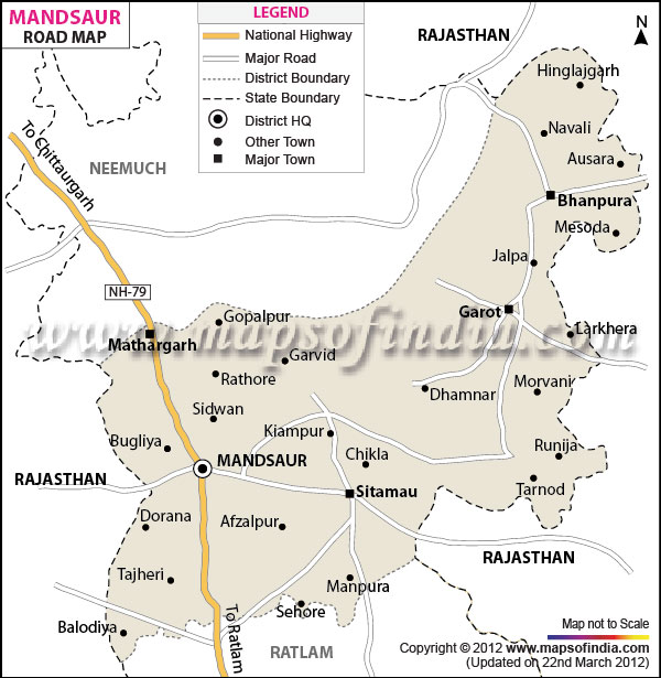 Road Map of Mandsaur