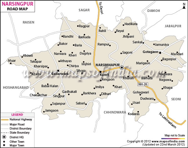 Road Map of Narsimhapur