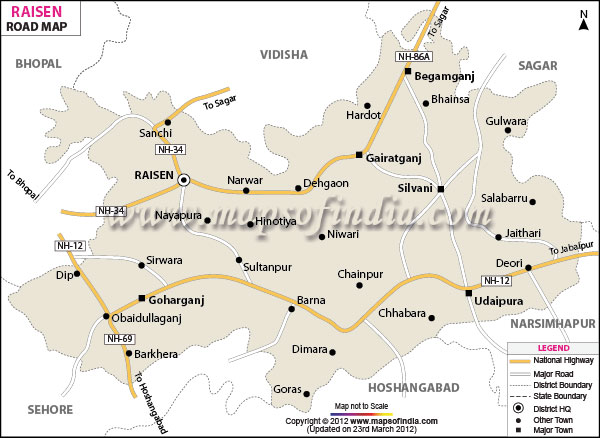 Road Map of Raisen