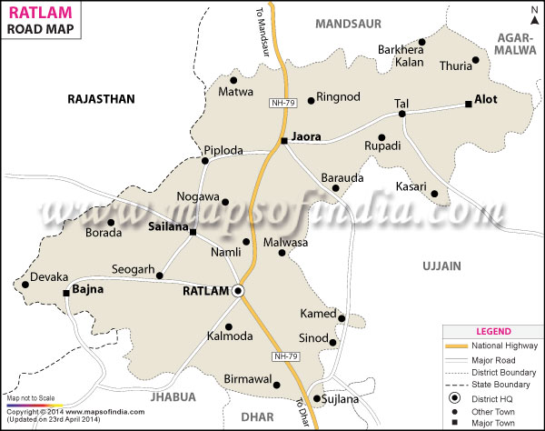 Road Map of Ratlam