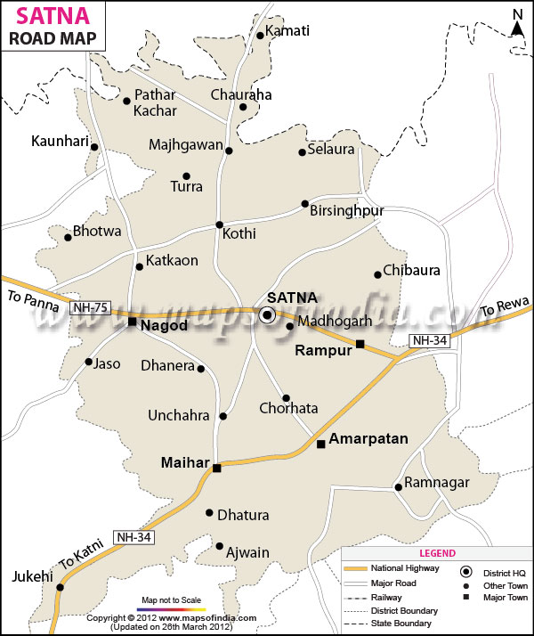 Road Map of Satna