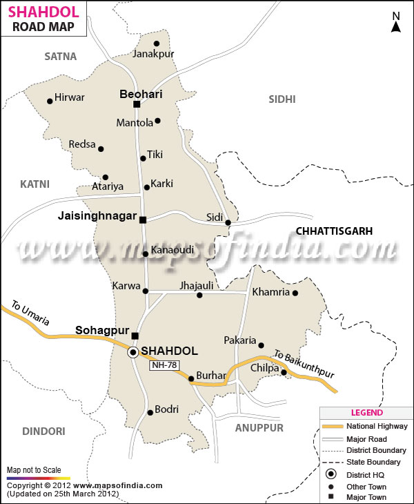 Road Map of Shahdol